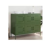 vidaXL Buffet, Armoire avec Pieds et Compartiments, Placard avec Porte, Meuble de Rangement Salon Intérieur, Vert Olive 843100