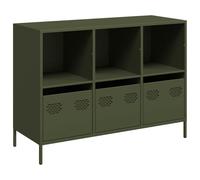 Buffet vert olive 101,5x39x73,5 cm acier laminé à froid