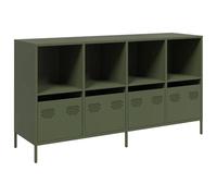 Buffet vert olive 135x39x73,5 cm acier laminé à froid