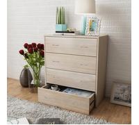 vidaXL Buffet 4 tiroirs Chêne aspect bois 60 x 30,5 x 71 cm
