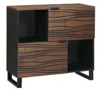 Buffet - VIDAXL - 80 x 33 x 75 cm - Bois de manguier massif - Pieds en fer noir - Style campagne
