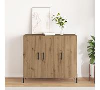 Buffet Vidaxl Artisan Chêne 90x34x80 Cm En Bois D'ingénierie