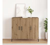 Buffet Vidaxl Artisan Chêne 90x34x80 Cm En Bois D'ingénierie