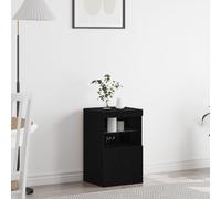 Buffet Vidaxl Avec Éclairage Led Chêne Noir 41x37x67 Cm Noir