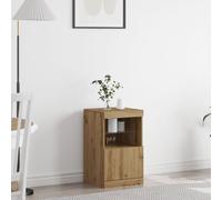 Buffet Vidaxl Avec Lumières Led Chêne Artisan 41x37x67 Cm