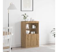 Buffet Vidaxl Avec Lumières Led Chêne Artisan 60x37x100 Cm