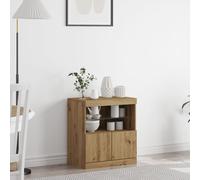 Buffet Vidaxl Avec Lumières Led Chêne Artisan 60x37x67 Cm