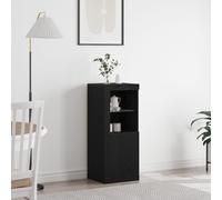 Buffet Vidaxl Avec Lumières Led Chêne Noir 41x37x100 Cm Noir
