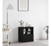 Buffet Vidaxl Avec Lumières Led Noir Chêne 60,5x37x67 Cm Noir