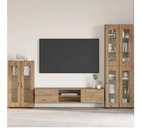 Buffet - VIDAXL - Chêne artisanal - Bois d'ingénierie - Grand rangement - Finition mate
