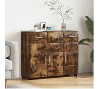 vidaXL Buffet chêne fumé 88,5 x 30,5 x 73 cm Bois d'ingénierie Rangement pratique