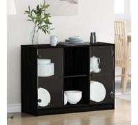 Buffet Vidaxl Chêne Noir 102x37x75,5 Cm Bois Aggloméré Noir