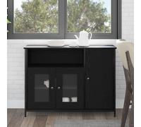 Buffet vidaXL Chêne noir Bois d'ingénierie Moyen Buffet contemporain