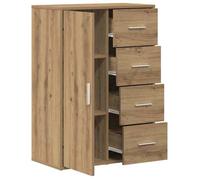 Buffet - vidaXL - commode buffet - bois d'ingénierie - chêne artisanal - 60 x 31 x 84 cm - 1 porte à charnières - 4 tiroirs{mhq16m}