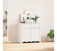 Buffet en bois blanc - vidaXL - 2 tiroirs - 2 portes - Finition mate