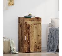 Buffet Rustique - vidaXL - Bois Massif - Finition Vieillie - Marron - 1 Porte, 1 Tiroir