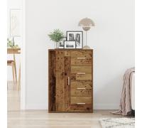 Buffet Bas - vidaXL - Bois Massif Récupéré - Finition Déchirée - Marron - 80 cm