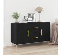 Buffet Vidaxl En Chêne Noir 100x36x60 Cm En Bois D'ingénierie Noir