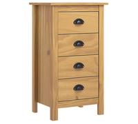 vidaXL Buffet Hill bois de pin massif 4 tiroirs coulissants marron miel