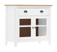 Buffet - VIDAXL - Hill Range - Bois de pin massif - 90x40x80 cm - Blanc et marron miel