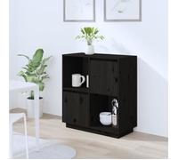 Buffet - VIDAXL - Noir - Bois massif - Porte(s) et tiroir(s) - Campagne