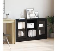 Buffet Vidaxl Noir Chêne 120x30,5x70 Cm En Bois Composite Noir