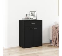 Buffet Vidaxl Noir Chêne 60x30x75 Cm En Bois D'ingénierie Noir