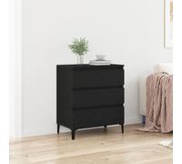 Buffet Vidaxl Noir Chêne 60x35x70 Cm Bois D'ingénierie Noir