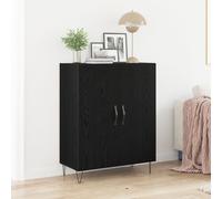 Buffet Vidaxl Noir Chêne 69,5x34x90 Cm Bois D'ingénierie