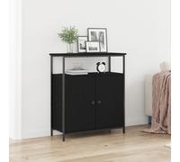 Buffet contemporain - vidaXL - Chêne noir - 2 portes - Bois massif - Fini mat