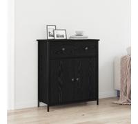 Buffet Vidaxl Noir Chêne 70x30x80 Cm Bois Reconstitué Et Acier