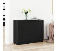 Buffet Bas - vidaXL - Chêne Noir - 3 Portes - Finition Mate - Bois Massif