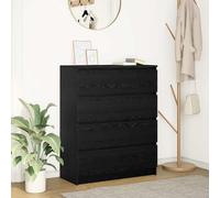 vidaXL Buffet chêne Noir 80x35x99 cm Bois d’ingénierie, Armoire de Rangement, Meuble d'entrée, Meuble d'appoint, Meuble de Rangement de Cuisine