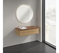 Buffet Villeroy & Boch Antao K40002HN 100 x 26,8 x 50 cm, plan vasque couleur noyer chaud, chêne miel
