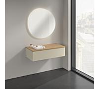 Buffet Villeroy & Boch Antao K40101HJ 100 x 26,8 x 50 cm, plan vasque couleur chêne miel, laque mate gris soie