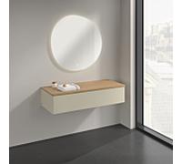 Buffet Villeroy & Boch Antao K41001HJ 120 x 26,8 x 50 cm, plan vasque couleur chêne miel, laque mate gris soie