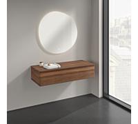 Buffet Villeroy & Boch Antao K41002HM 120 x 26,8 x 50 cm, plan vasque couleur noyer chaud, noyer chaud