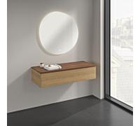 Buffet Villeroy & Boch Antao K41002HN 120 x 26,8 x 50 cm, plan vasque couleur noyer chaud, chêne miel