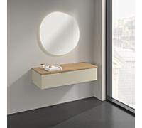 Buffet Villeroy & Boch Antao K41101HJ 120 x 26,8 x 50 cm, plan vasque couleur chêne miel, laque mate gris soie