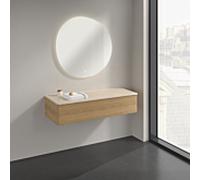 Buffet Villeroy & Boch Antao K41103HN 120 x 26,8 x 50 cm, plan vasque couleur Botticino, chêne miel