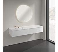 Buffet Villeroy & Boch Antao K42000GF 160 x 26,8 x 50 cm, plan vasque laqué couleur, laque blanche brillante