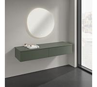 Buffet Villeroy & Boch Antao K42000HL 160 x 26,8 x 50 cm, couleur du plan vasque : laque mate vert feuille