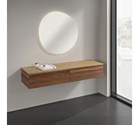 Buffet Villeroy & Boch Antao K42001HM 160 x 26,8 x 50 cm, plan vasque couleur chêne miel, noyer chaud