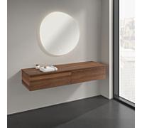 Buffet Villeroy & Boch Antao K42102HM 160 x 26,8 x 50 cm, plan vasque couleur noyer chaud, noyer chaud