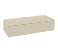 Buffet Villeroy & Boch Antao L41000HJ avec éclairage, 1 tiroir, 1200 x 268 x 500 mm, façade lisse, laque mate gris soie / laque mate gris soie