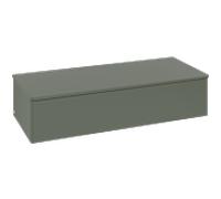 Buffet Villeroy & Boch Antao L41000HL avec éclairage, 1 tiroir, 1200 x 268 x 500 mm, façade lisse, laque mate vert feuille / laque mate vert feuille