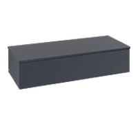 Buffet Villeroy & Boch Antao L41100HG avec éclairage, 1 tiroir, 1200 x 268 x 500 mm, façade texturée, laque mate bleu nuit.