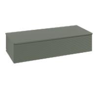 Buffet Villeroy & Boch Antao L41100HL avec éclairage, 1 tiroir, 1200 x 268 x 500 mm, façade texturée, laque mate Vert Feuille / Laque mate Vert Feuille