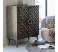 Buffet vintage 2 portes 90x45x113 cm en manguier marron Marron G