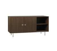 Buffet vintage décor bois et acier inoxydable 2 portes 150cm SHELBY